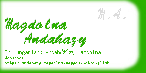 magdolna andahazy business card